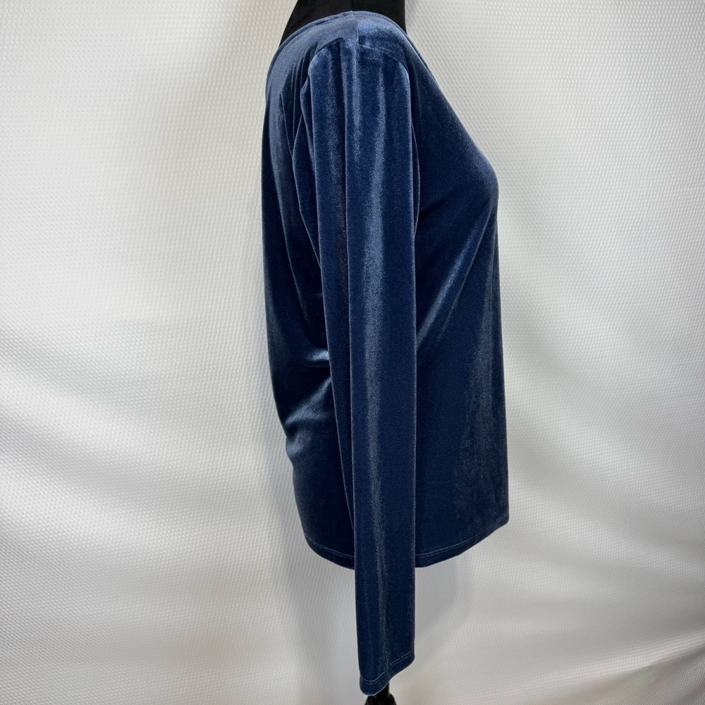 Old Navy Elegant Velvet One-Shoulder Large Blue Top NWT - Picture 4 of 10